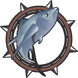 Blue Fin Tuna and Compass Illustration